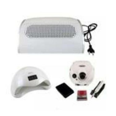 Imagem de kit motor+cabine+coletor - nail drill, Branco, 1kg