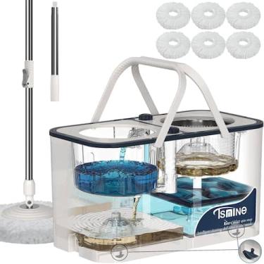Imagem de Conjunto de esfregão e balde com espremedor RinseWise de 4 câmaras com