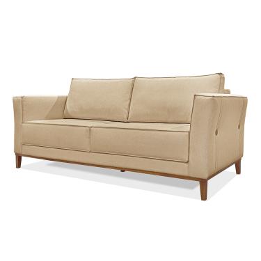 Imagem de Sofá 3 Lugares Base de Madeira Grace 230 cm Linho Dourado S04 - D'Rossi