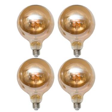 Imagem de Lâmpada Filamento LED G80 4W E27 LUZ QUENTE (AMARELO) Âmbar Retrô Vintage 110V~220V | Bivolt(4)