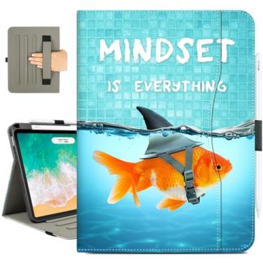 Imagem de Vimorco Capa para iPad Air M3/M2 de 11 polegadas 2025/2024, para iPad Air 5ª/4ª geração, capa de 10,9 polegadas, capa de 4ª/3ª/2ª/1ª geração/alça de mão/bolso, peixinho dourado como tubarão