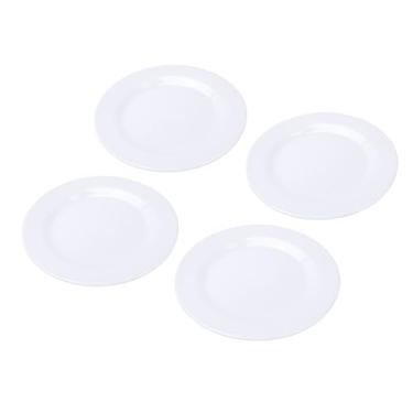Imagem de Ymiko Placas de Porcelana, Placas de Salada de Sobremesas Planas de Porcelana Conjunto de de Sobremesas Redondas Modernas para Lanche, Pão, Frutas