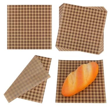 Imagem de 150un Folhas Papel Vegetal Anti-Gordura, 18x18cm Resistente a Óleo Papel de Cozinha Cesta de Alimentos Xadrez Forros para Sanduíches Hambúrgueres Salgadinhos Fritos e Festa Sobremesas