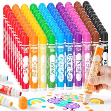 Imagem de Shuttle Art Pacote com 100 marcadores de pontos, 10 cores x 10 conjuntos de marcadores de bingo laváveis, materiais de arte divertidos para crianças e pré-escolares, à base de água não tóxica