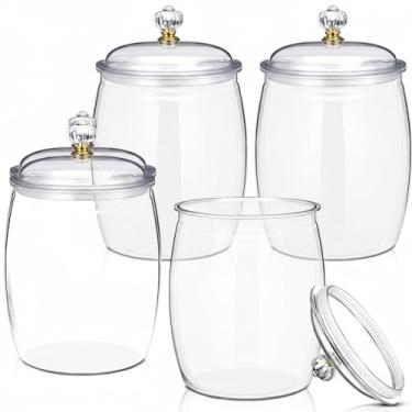 Imagem de Nuogo 4 peças 1,8 g pote de doces de abóbora de Halloween com tampa hermética 8 peças adesivos para Halloween, Ação de Graças, outono, decoração de escritório em casa, feriado