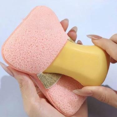 Imagem de Esponja de banho com bolso de sabonete, bola de banho esfoliante macia, esfregão de espuma suave para limpeza do corpo