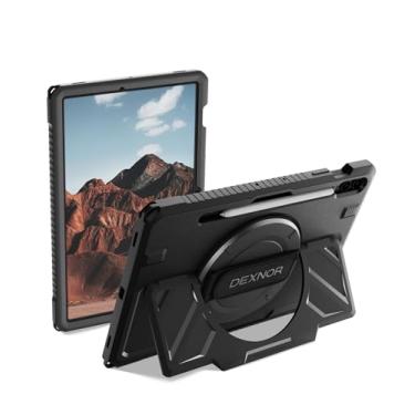Imagem de Dexnor Capa para Samsung Galaxy Tab S9 FE+ Plus 2023 de 12,5 polegadas, capa protetora resistente à prova de choque com alça de mão giratória de 360°, suporte, protetor de tela e suporte para caneta S