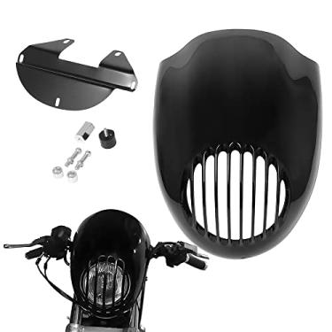 Imagem de Winall Motocicleta Retro Cafe Racer Guidão Carenagem Para-brisa Farol Capa para Harley Sportster Dyna XL FX 883 1200.