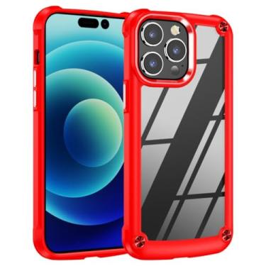 Imagem de Capa protetora rígida de acrílico transparente à prova de choque para iPhone 7Plus (8Plus) (para iPhone 7Plus (8Plus)/vermelho)