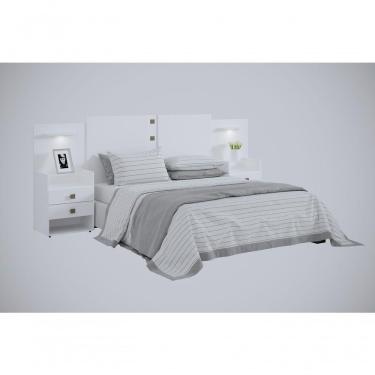 Imagem de Cabeceira Casal-queen 1,40-1,60m Rubi Extensível Com 2 Mesas De Cabeceira - D Doro