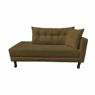 Imagem de Divã Recamier Troya 1,60 Cm Lado Direito Suede Marrom