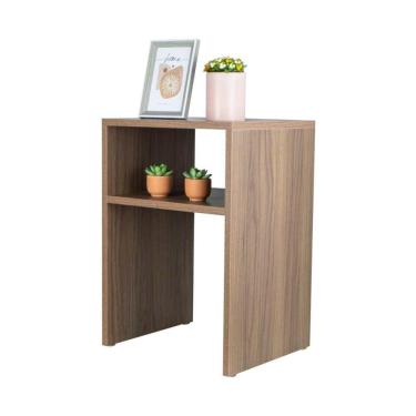 Imagem de Mesa De Cabeceira Nogal Cama Solteiro Quarto Sala 35x50cm