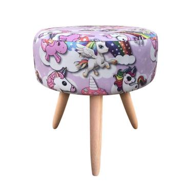 Imagem de Puff Decorativo Redondo 40 Cm Dóris Pé Palito Suede