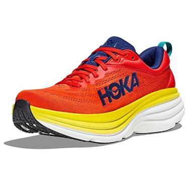 Imagem de HOKA Bondi 8 Max Tênis masculino acolchoado, Red Alert Flame, 41