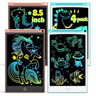Imagem de TECJOE Pacote com 2 tablets de escrita LCD, 8,5 polegadas colorido Doodle Board desenho tablet para crianças, jogos de viagem para crianças, brinquedos de aprendizado, para meninos e meninas de 3 4 5 6 anos
