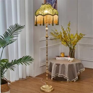 Imagem de Luminária de chão francesa de luxo com franjas, LED, estilo retrô americano, para sala de estar, sofá, quarto, escritório, casa de campo, hotel, estilo campestre europeu, criativa, decorativ