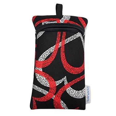 Imagem de Bolsa de transporte de neoprene à prova de choque Tainada com cordão de pescoço e mosquetão para iPhone 11, 11 Pro Max, XR, Xs Max, Samsung S20, Note 10, Google Pixel 4, 3, 3a XL (padrão de coração preto)