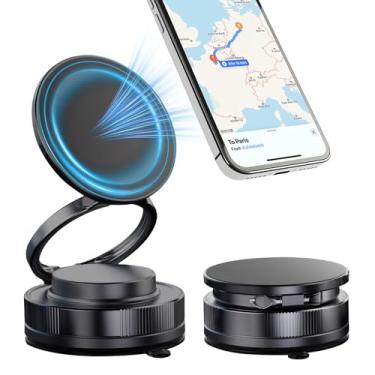 Imagem de BDJXCUSA Suportes de telefone para o seu carro, suporte de celular atualizado para Magsafe, rotação de 360 graus, painel com rotação de 360 graus, ímã para iPhone, suporte magnético portátil N52 com
