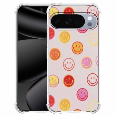 Imagem de Nsyosio Linda capa de rosto sorridente compatível com Google Pixel 10/10 Pro, colagem colorida de sorriso, capa protetora de TPU da moda exclusiva, px10