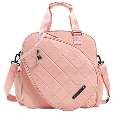 Imagem de Bolsa grande dobrável para raquete de tênis com material impermeável, bolsa esportiva com alça ajustável para homens e mulheres, ótima para caminhadas, ciclismo e academia