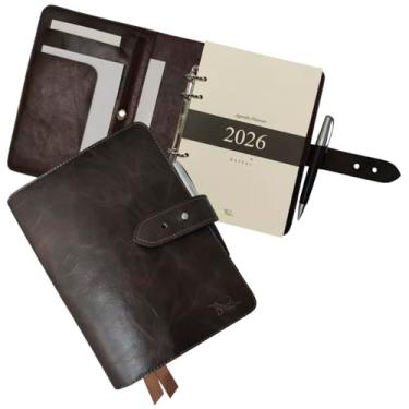 Imagem de Agenda Planner Couro 2025 331-R Personalizada Raffai Couros (Whisky)