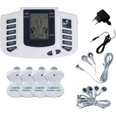 Imagem de Aparelho Eletroestimulador Choque Dor Muscular Digital Tela LCD Portátil TENS com 8 Modos, Display LCD, controle de intensidade – Fisioterapia e Estimulação Nervosa