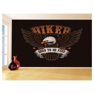 Imagem de Papel De Parede 3D Moto Águia Logo Biker Born 3,5M Cxr102 - Você Decor