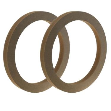 Imagem de ZZHXSM Anéis defletores de madeira, pacote com 2 anéis de alto-falante MDF para carro de 16,5 polegadas, anéis de madeira para tweeter de MDF para alto-falantes de 16,5 cm