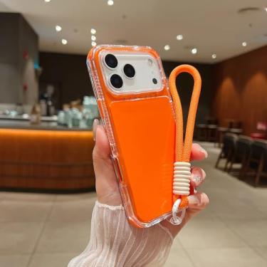 Imagem de SFDSUH Capa de luxo à prova de choque para iPhone 16e, com proteção híbrida e alça de cordão (para iPhone 16e/Branca)