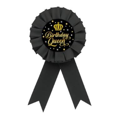 Imagem de Broche de crachá de aniversário rainha broche de feliz aniversário broche de coroa de princesa para mulheres celebração decorações de festa, Metal, Sem Pedra Preciosa