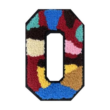 Imagem de Remendos individuais de letras de chenille de camuflagem de 15 cm – Letras universitárias de ferro ou costuradas, perfeitos para jaquetas, jeans, mochilas, sapatos e projetos DIY (O)
