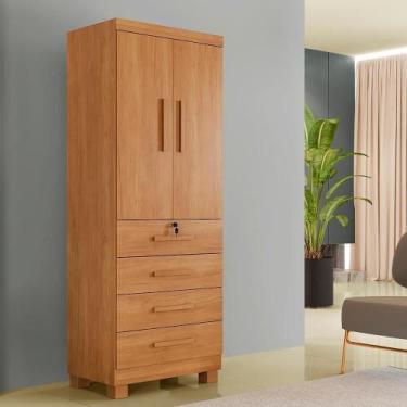 Imagem de Armário Multiuso New Aurora 2 Portas 4 Gavetas Cinamomo - Tudo De Móve