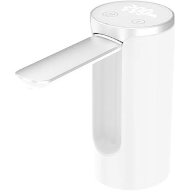 Imagem de Bomba Elétrica Recarregável USB para Galão 5L 10L 20L Dispenser Automático de Água Portátil com Bico Inox, Bateria de Longa Duração, Cozinha, Escritório, Camping e Bebedouro (Branco e Preto sortidos)