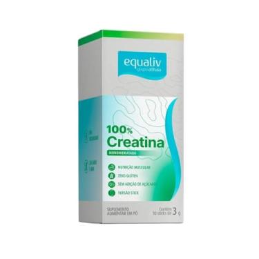 Imagem de Equaliv Creatina Monohidratada 10 Sticks de 3g – Sem Sabor, Vegana, Zero Açúcares e Sem Glúten – Alta Solubilidade para Energia e Força Muscular – Prática para Rotinas Ativas