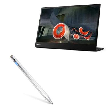 Imagem de BoxWave Caneta Stylus compatível com Lenovo ThinkVision M14t - AccuPoint Active Stylus, caneta eletrônica com ponta ultrafina - prata metálica