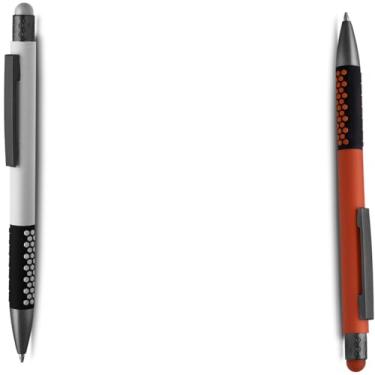 Imagem de Caneta Esferográfica Retrátil, Escrita Azul, Material Plástico, 0.5mm, Ambidestra, 1 Unidade Moderna para estudos (Branco e Laranja;)