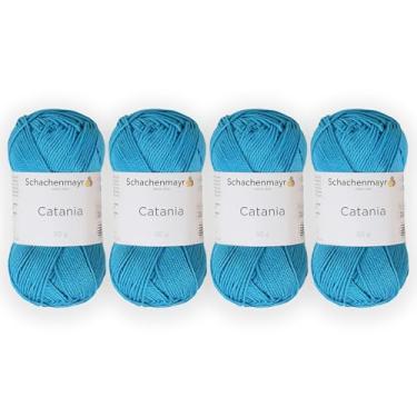 Imagem de 4 novelos/pacote Schachenmayr (SMC) Catania Originals Yarn, cada bola 50 g (125 m), 100% algodão mercerizado para fio de tricô e crochê, peso esportivo, 146 - pavão