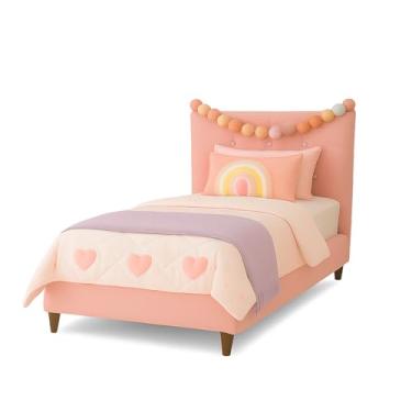Imagem de Base Cama Box Dobravel 150x70 Compacta Fácil Montagem Ideal Para Ambientes Pequenos Cor Rosa