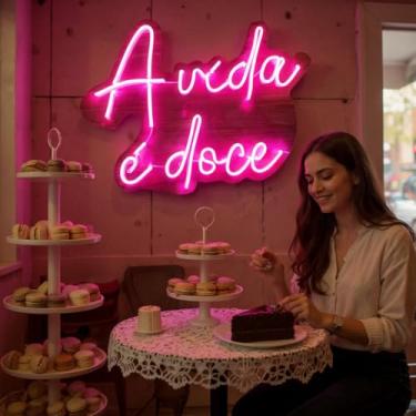 Imagem de Neon LED A Vida é Doce Ilumine Seu Espaço com Amor e Estilo