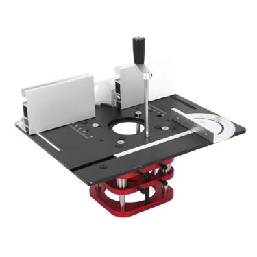 Imagem de Hyuduo Kit de Base de Roteador, de Elevação Manual, Com Placa de Liga de Alumínio, Elevador de 51mm para Motor de 64-66mm de Diâmetro, Carpintaria