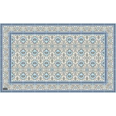 Imagem de IRI-GIRI Tapete de vinil para cozinha decorativo linóleo PVC piso de azulejo, colorido, durável, antiderrapante, lavável à mão e protege pisos 99,8 cm x 59,9 cm, Ikat 291