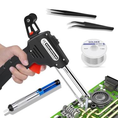 Imagem de Pistola de Solda Kit de Solda 60W 220V, Kit de Solda com Pistola Automática, Sugador, Fio de Estanho e Pinças, Kit Ferramentas Completo