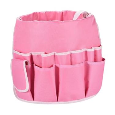 Imagem de MotiveTech Bolsa organizadora para ferramentas de jardinagem, com vários bolsos, ideal para presentear o pai. Perfeita para guardar tesouras e outros utensílios, Rosa