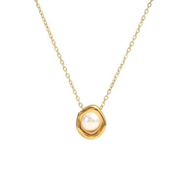 Imagem de SUNI Colar de Pérola Feminino em Aço Inox PVD Dourado – Design Minimalista e Elegante para Uso Diário
