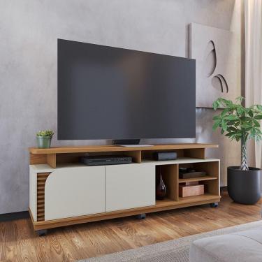 Imagem de Bancada Jurere 180cm 2 Portas De Giro - Ssx Multicoisas Cor Freijo/off White Matte