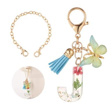 Imagem de Corrente de garrafa para copos Stanley, pingente de letras fofas para copo Stanley com acessórios de borboleta e borla, acessórios de copo compatíveis com Stanley Cup 1,134 g (J)