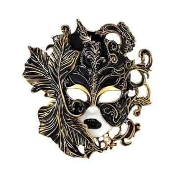 Imagem de coadipress Broche de máscara vintage para mulheres e homens broches de corsage esmaltados coloridos para carnaval carnaval vestido de casamento acessórios, Middle, Liga de aço, Sem Pedra Preciosa