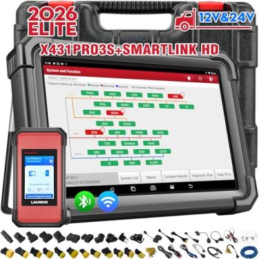 Imagem de LAUNCH X431 PRO3S+Smartlink HD Scanner de caminhão resistente, ferramenta de diagnóstico bidirecional a diesel e gasolina 2024 com reprogramação J2534, mapa de topologia, serviço 60+, codificação ECU,