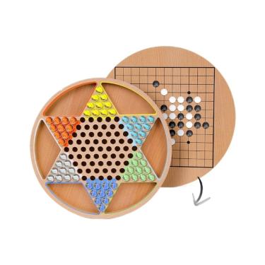 Imagem de Jogo de tabuleiro Set Checkers e Five-in-a-Row para crianças