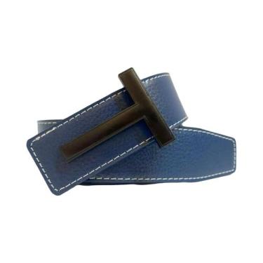 Imagem de Cinto De Couro Luxuoso Masculino De 3,8cm Com Fivela De Designer De Al